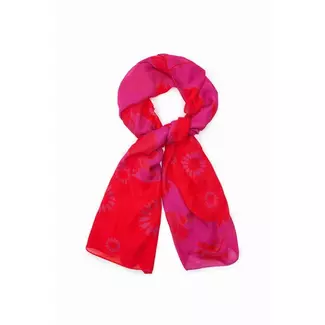 Desigual női divatsál, Altura Rectangle, pink-piros virágos