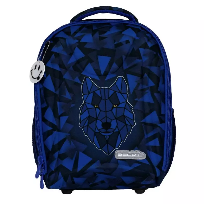 Belmil iskolatáska Sturdy, Wolf Mosaic Blue AGR