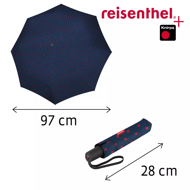Reisenthel Pocket Duomatic esernyő, mixed dots red