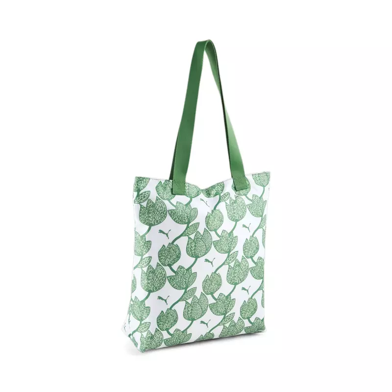 Puma Core Pop Shopper női táska / fitness táska, zöld-fehér virágos